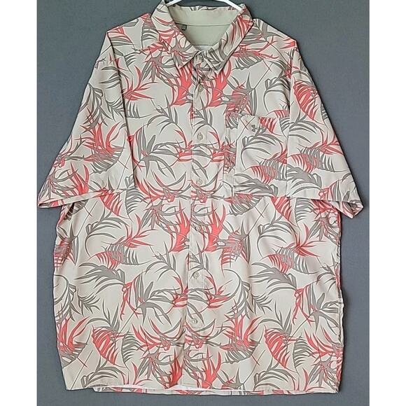 Under Armour Dockside Shirt Men’s 2XL Palm Pattern Quick Dry Boating EUC - Picture 2 of 8